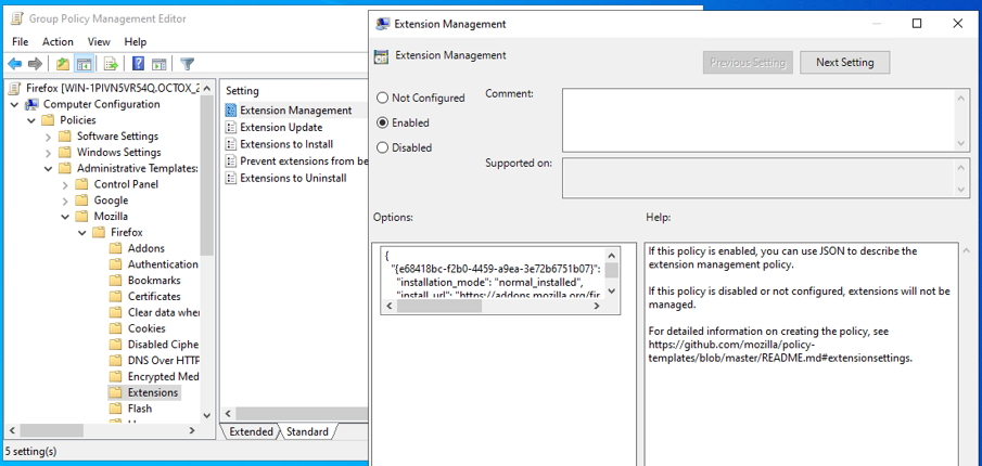 Central Firefox policy to enable Web eID functionality