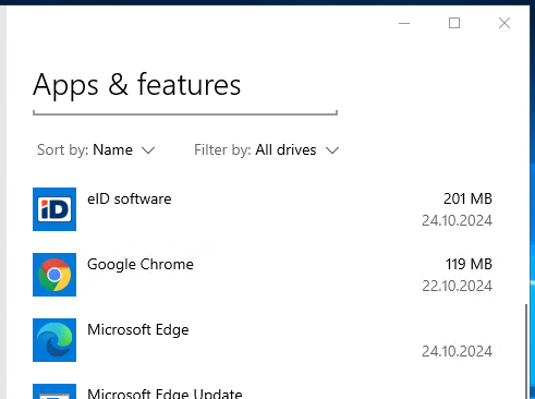 ID-software in list