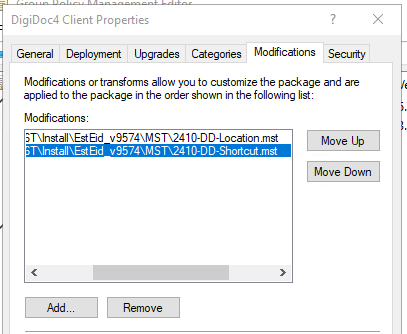 Adding transform files for MSI installation
