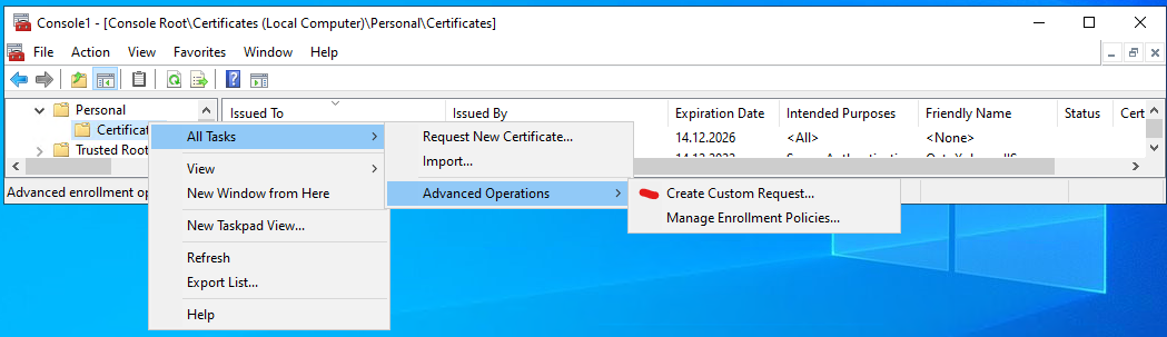 Start with custom request