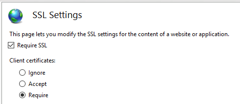 Requiring client certificate