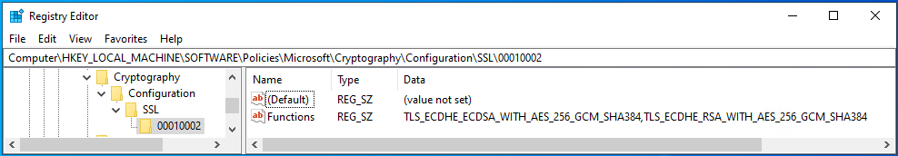 Applied policy settings