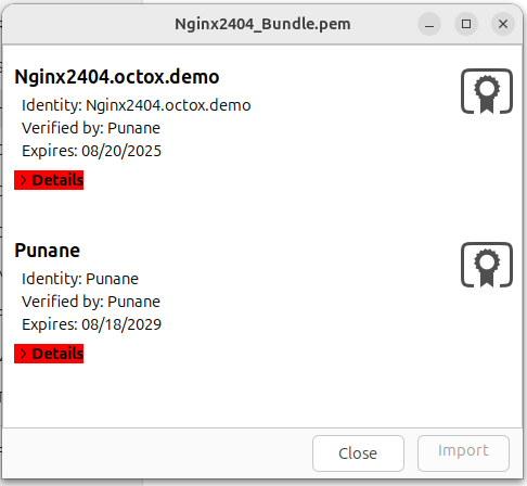 Certificates consolidated into a single bundle file